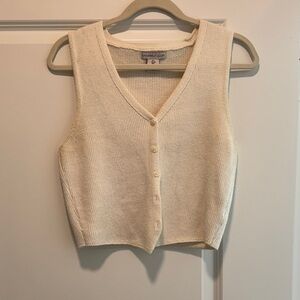 Sincerely Jules Cream Knit Button-Up Tank Top